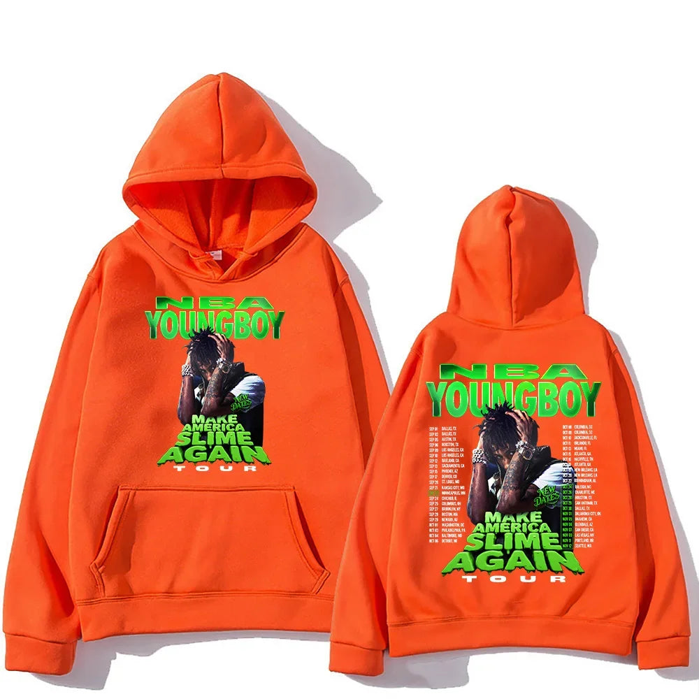 "YoungBoy Never Broke Again Tour 2026" says singing handprint hoodie street fashion hoodie men's hip-hop high-quality hoodie