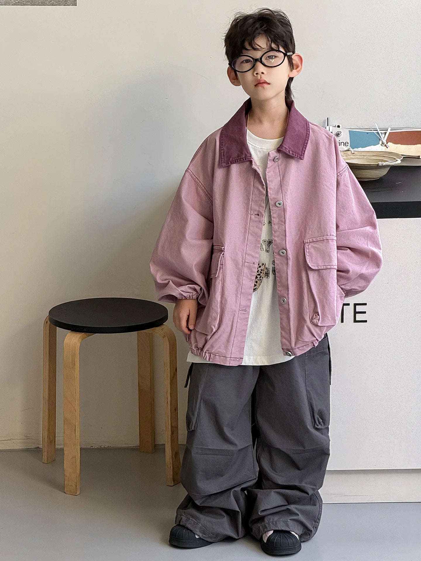 Children Clothing Boys Fashionable Casual and Versatile Coat 2026 Spring New Boys Handsome Korean Style Retro Loose Jacket