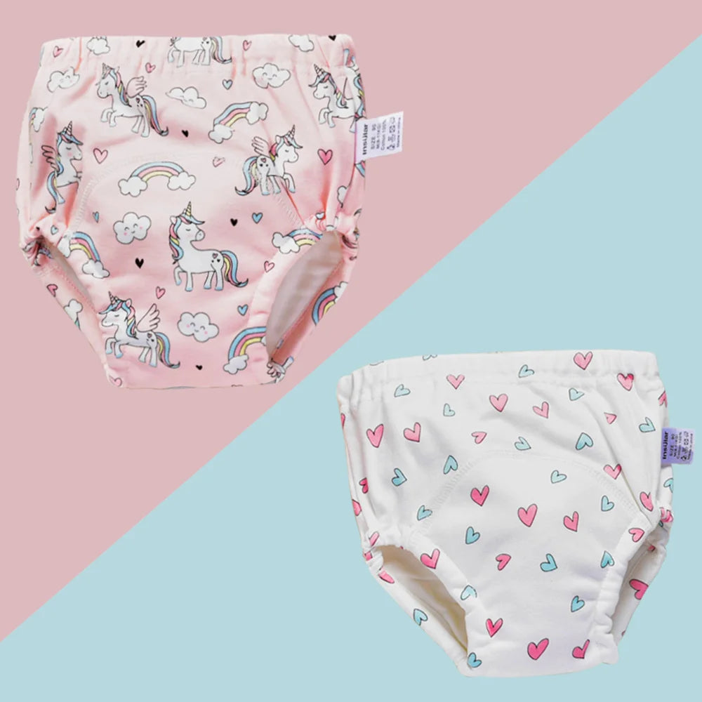 Insular Baby Training Pants Reusable Cotton Cloth Baby Diapers Washable Infants Children Underwear Nappy Changing 2PCs/Box