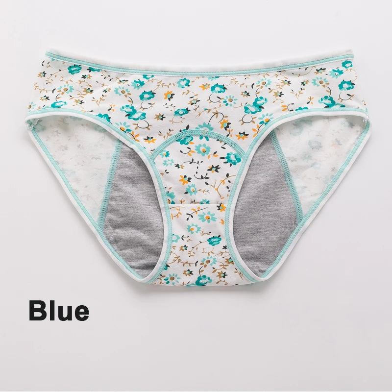 Menstrual Panties, Girls Physiological Leakproof Underwear Cotton printed Menstruation Underpants for Teenager Student