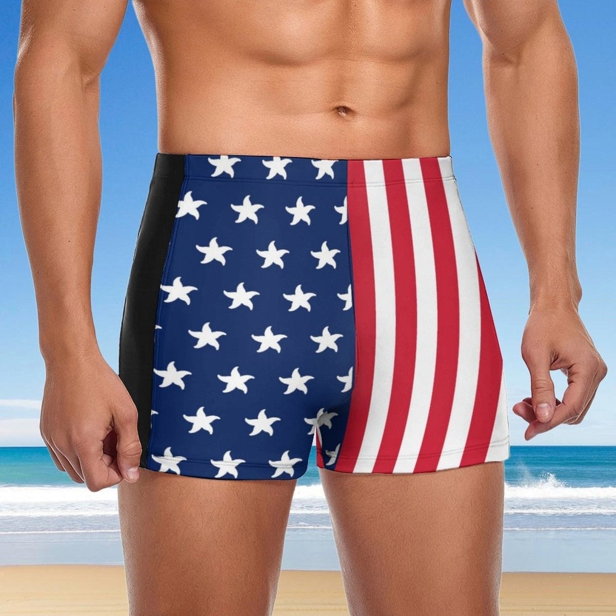 Men's American Flag Swim Trunks 🇺🇸 Patriotic Performance