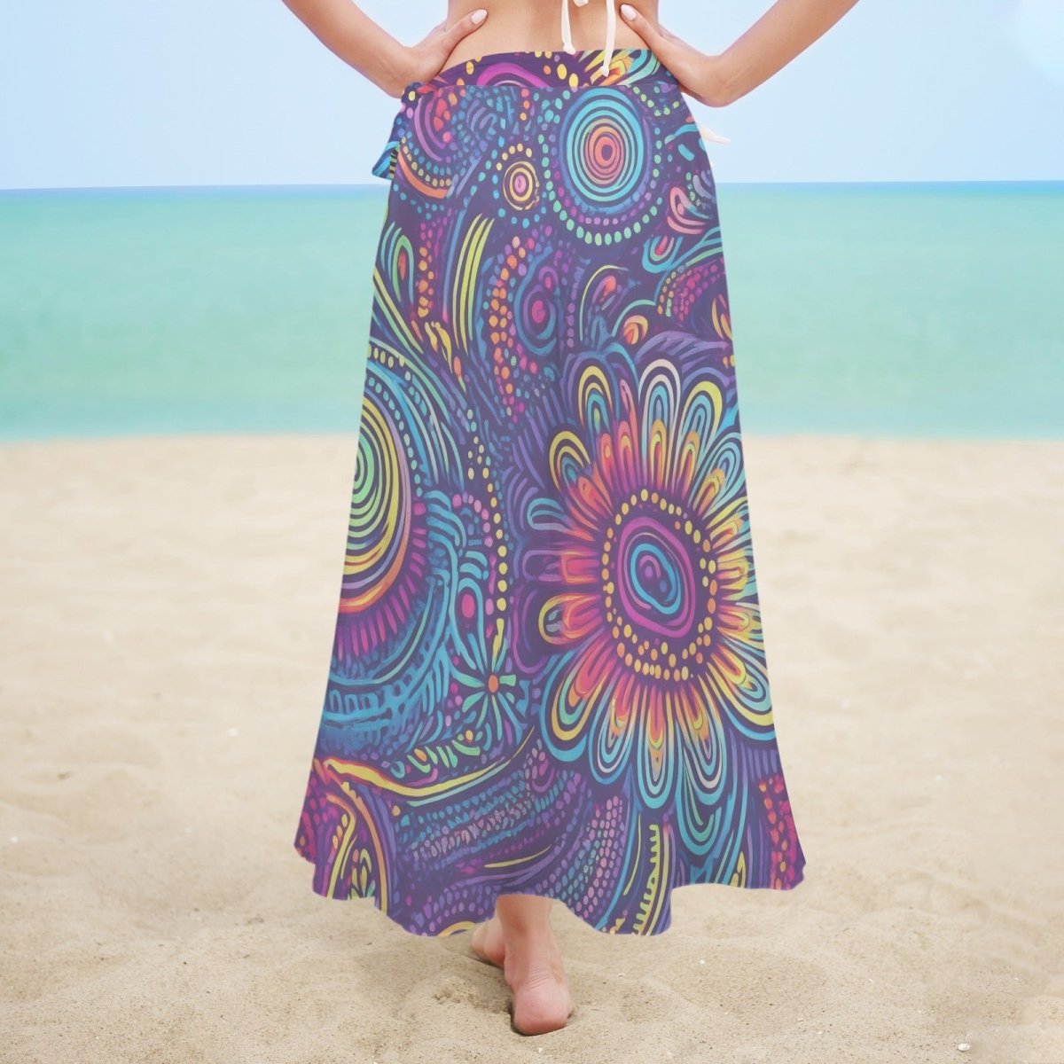Tiki-Island-Tribal Women's Long Knot Side Cover Up