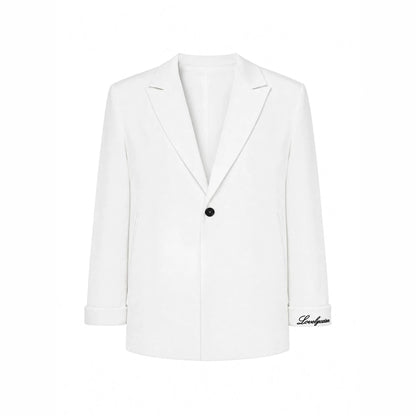 Mens White Suit With Embroidered Tailoring