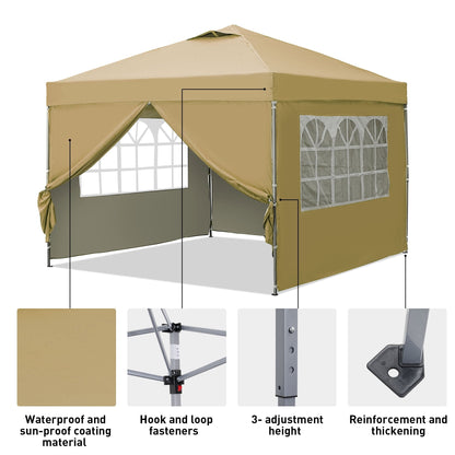 Ainfox 10 x 10 ft Pop up Canopy Tent with Sidewalls,Instant Outdoor Canopies,Shade Tents with Carrying Bag