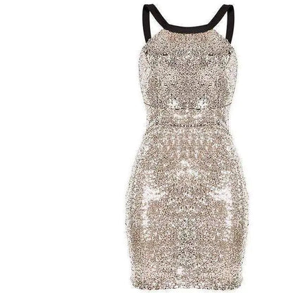 Sexy Backless Dress with Halter Neck for Parties