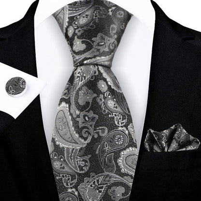 Jacquard-embroidered Cashew Flower Tie