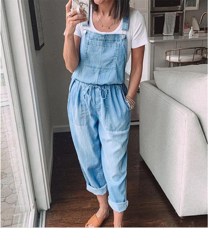 Cowgirl Drawstring Denim Overalls | Comfortable & Stylish for Every Cowgirl