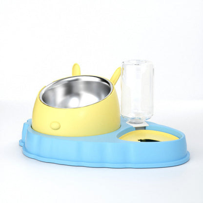 Double Bowl Stainless Steel Carrots Antiskid Pet Feeding Tool Tilt Design Carrot Appearance Dog Bowl For Indoor Pets Products