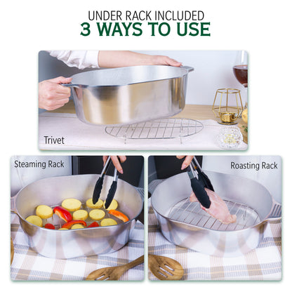 Oval Dutch Oven with Lid - 10 Quart (15 Inch)