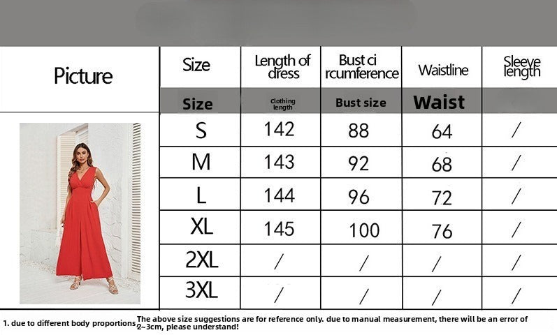 Sleeveless Jumpsuit High Waist Slim Straight Leg Wide