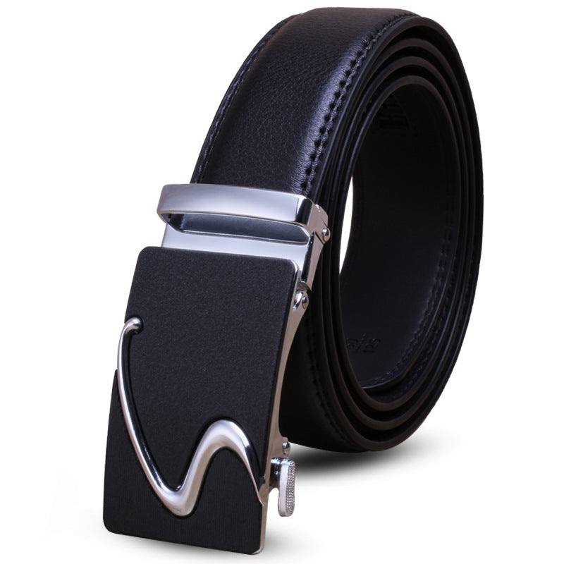 Mens Genuine Leather Belt With Automatic Buckle