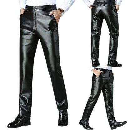 Springautumn Lightweight Cold-resistant  Straight-leg Plus-size Pants For Menwaterproof Windproof And Lined With Fleece