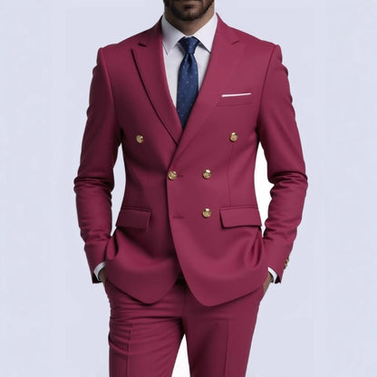 Mens Double-Breasted Fashionable Casual Blazer