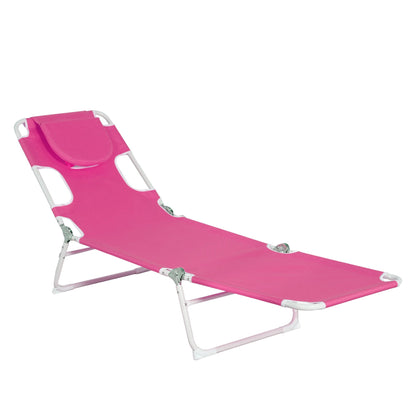 Ainfox Folding Chaise Lounge Chair, Patio Sun Tanning Lounger Reclining Back