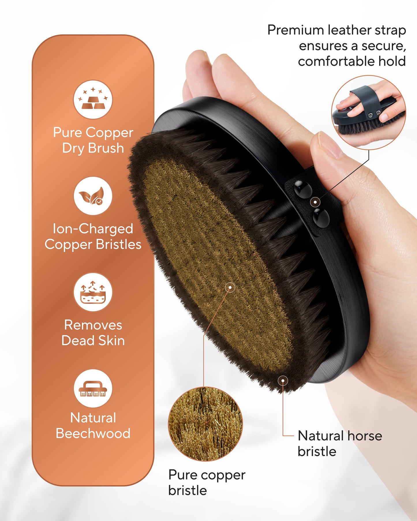 Copper Dry Body Brush