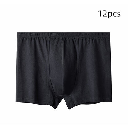 Men's High-waisted Pure Cotton Plus Size Loose Deep-crotch Cotton Breathable Boxer Shorts