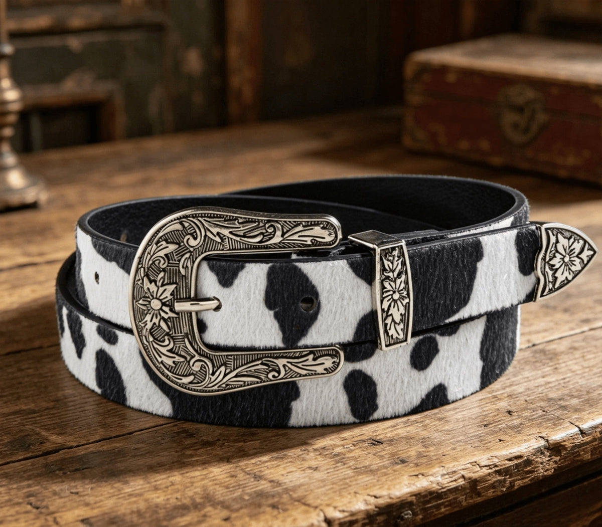 European And American New Retro Carved Imitation Horse Hair Leopard Print Fashion Y2K Dopamine Western Buckle Belt Cross-Border Women's Belt
