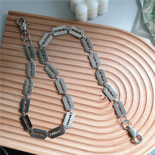 Creative handmade large blade pants chain