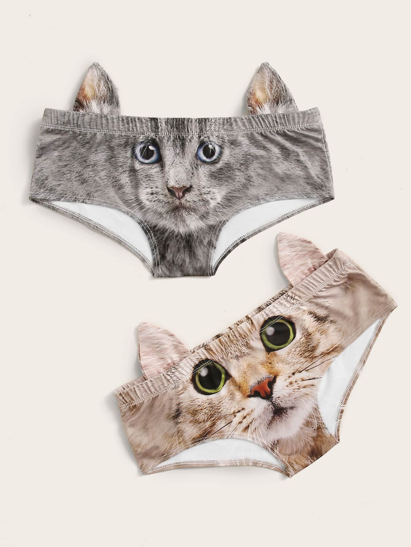 2pack Cat Print Panty Set