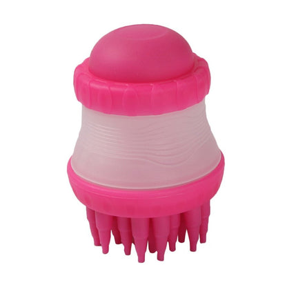 Practical Design Multifunctional Pets Scrub Buster Soft Silicone Dog Washing Brush Built-in Shampoo Reservoir