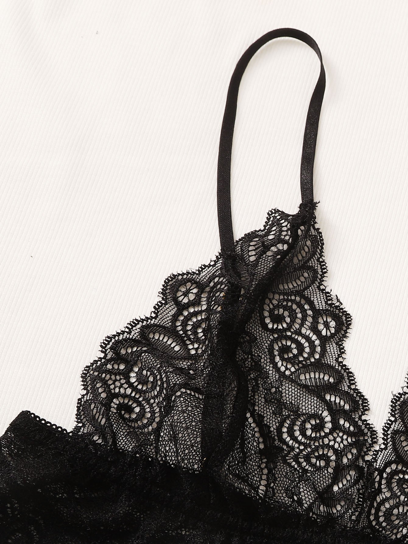 Floral Lace Bra With Striped Shorts, Lingerie