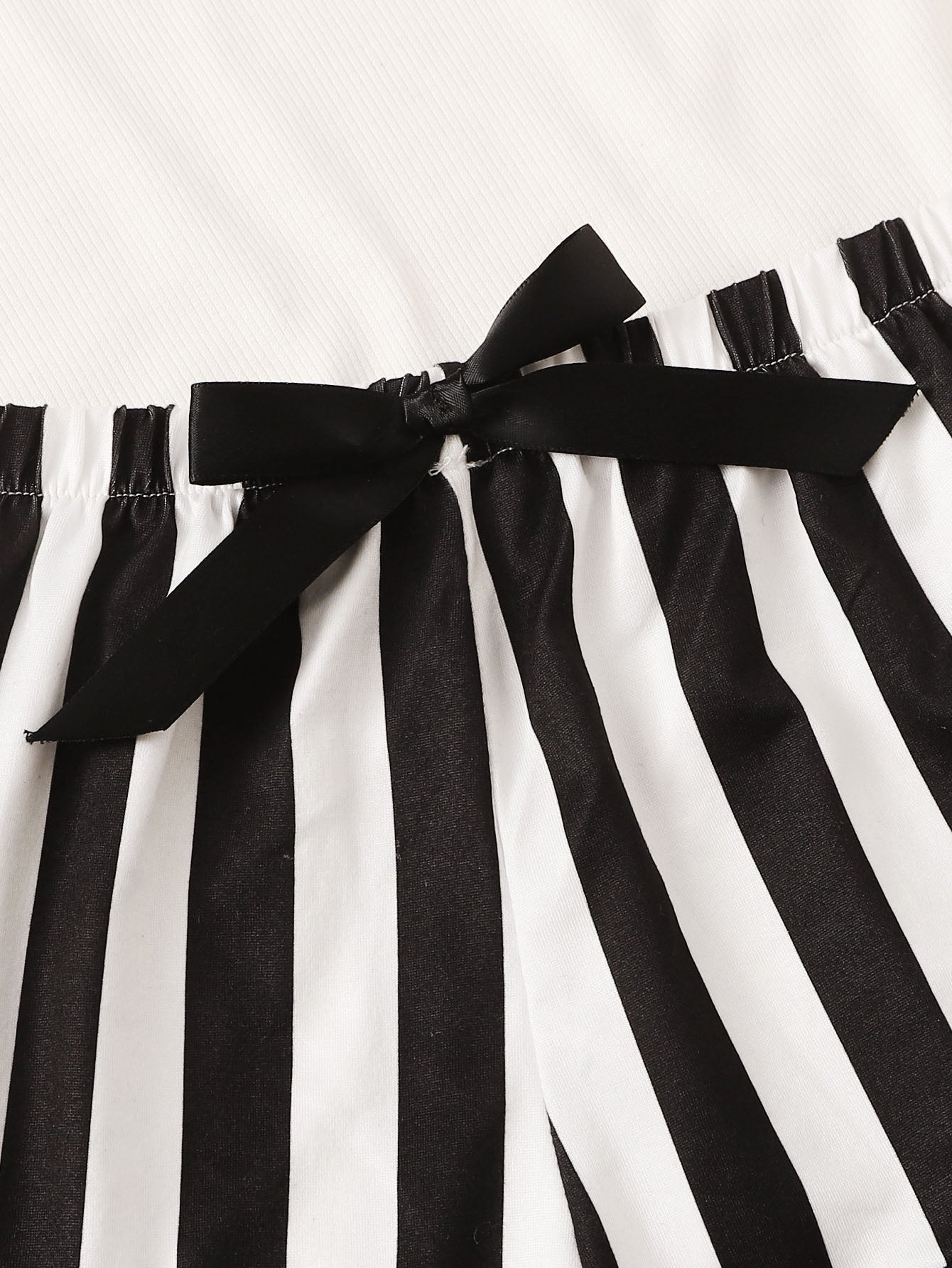 Floral Lace Bra With Striped Shorts, Lingerie