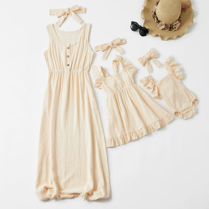 Family Look Mother Daughter Matching Dresses Mommy and Me Clothes Mom Mum & Baby Women Girls Toddlers Dress Outfits Cheap Price