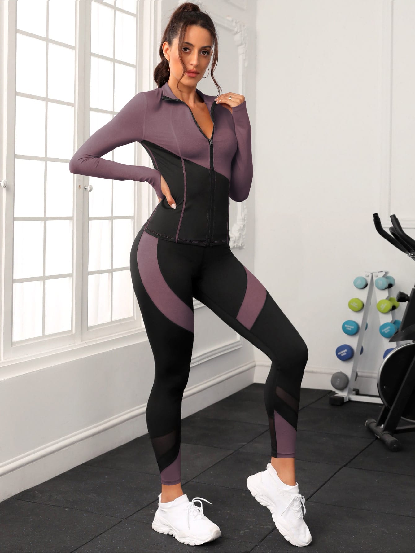 Sport Studio Two Tone & Insert Zip Up Sports Set