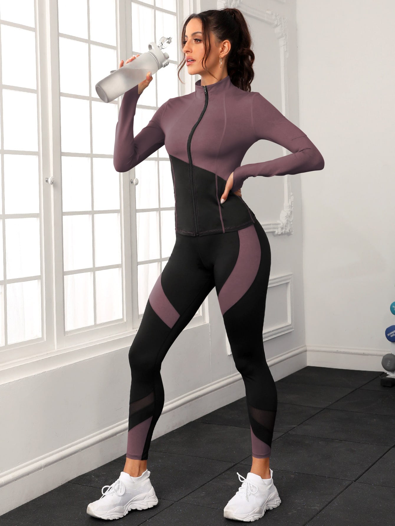 Sport Studio Two Tone & Insert Zip Up Sports Set