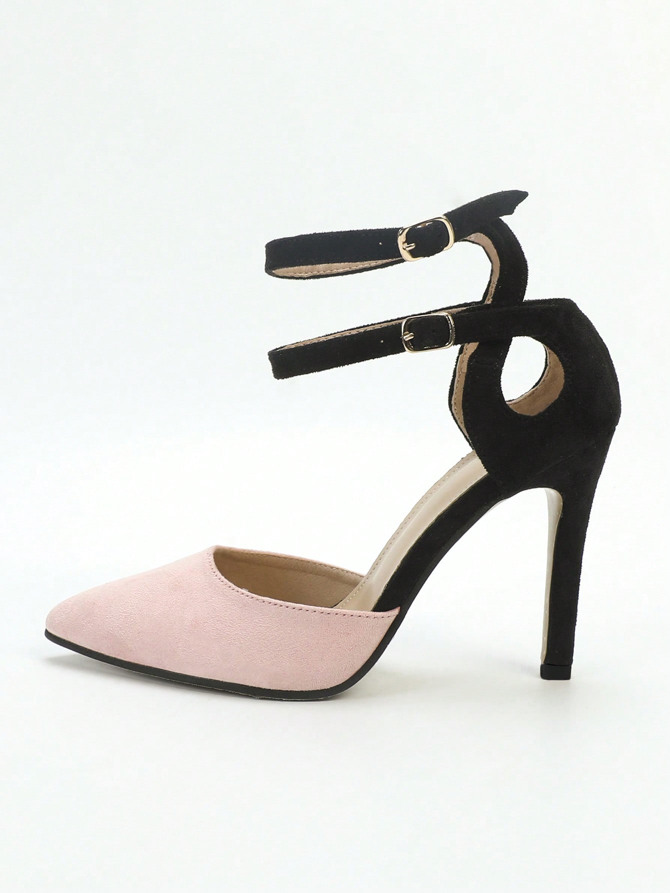 Women's High Heel Pointed Toe Buckle Strap Pumps, Slim Elegant Shoes, Pink Color, Spring & Autumn New Arrival