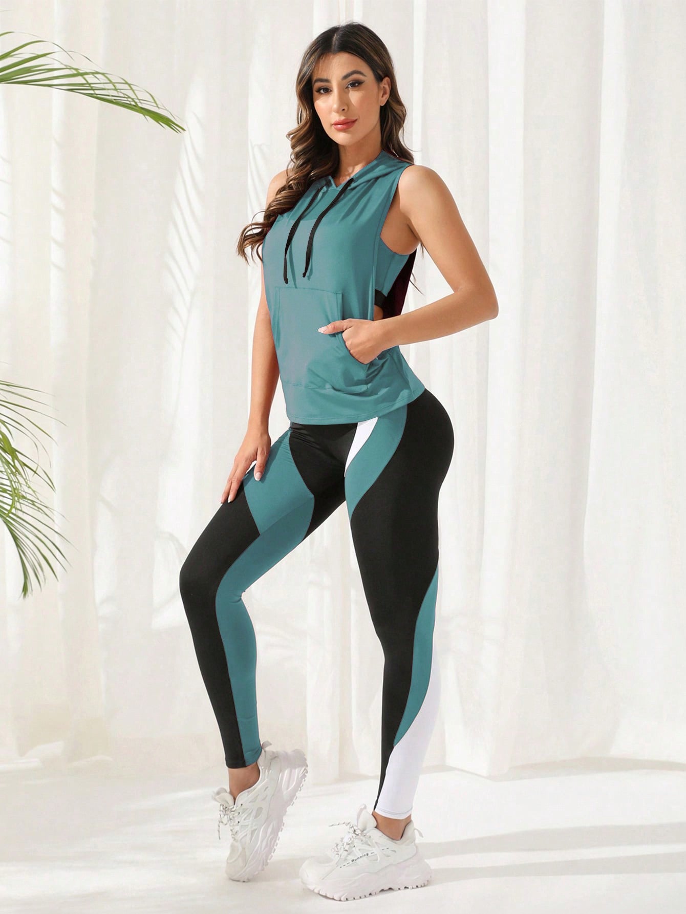 Sport Studio Colorblock Drawstring Hooded Sports Set