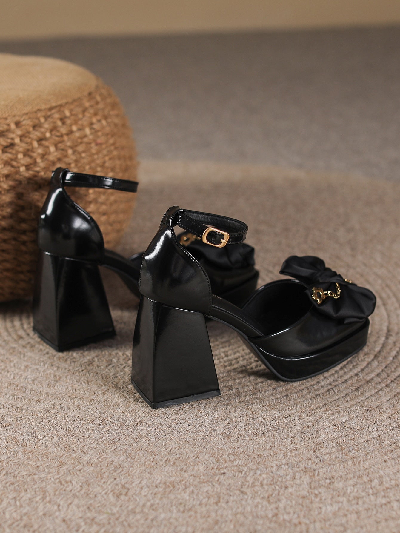 Women's Mary Jane Shoes With Bow Knot & Buckle, Comfortable & Versatile For Summer