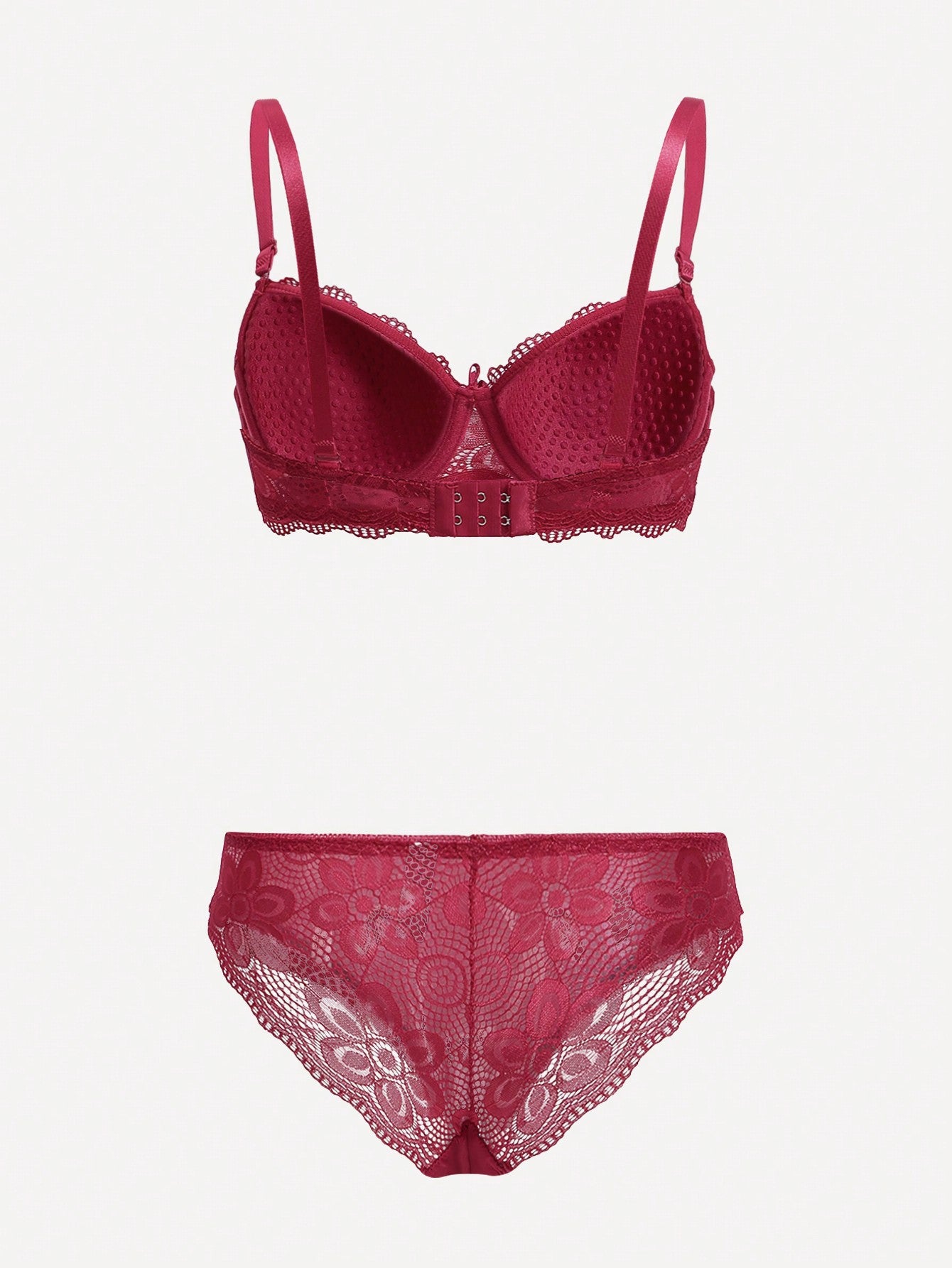 Floral Lace Underwire Bra & Panty Lingerie Set