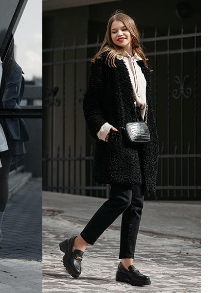 Women's Loafers Platform Chunky Loafers & Slip On Casual Leather Shoes