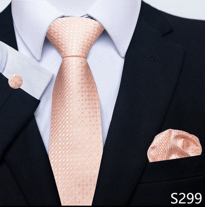 Men's Creative All-match Business Formal Wear Tie Scarf Cuff Buckle Set