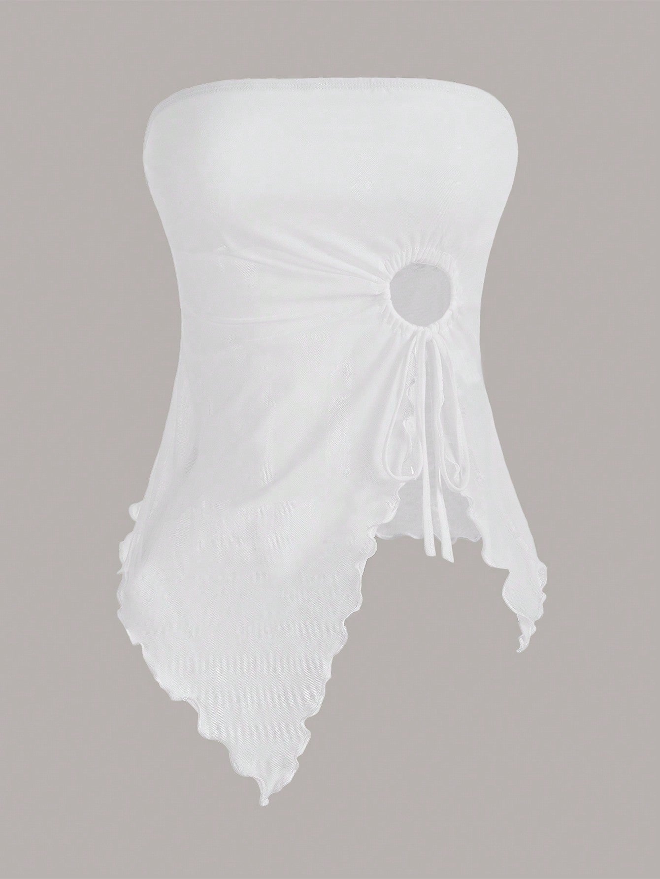 ICON Drawstring Side Asymmetrical Hem Tube Asymmetrical Top