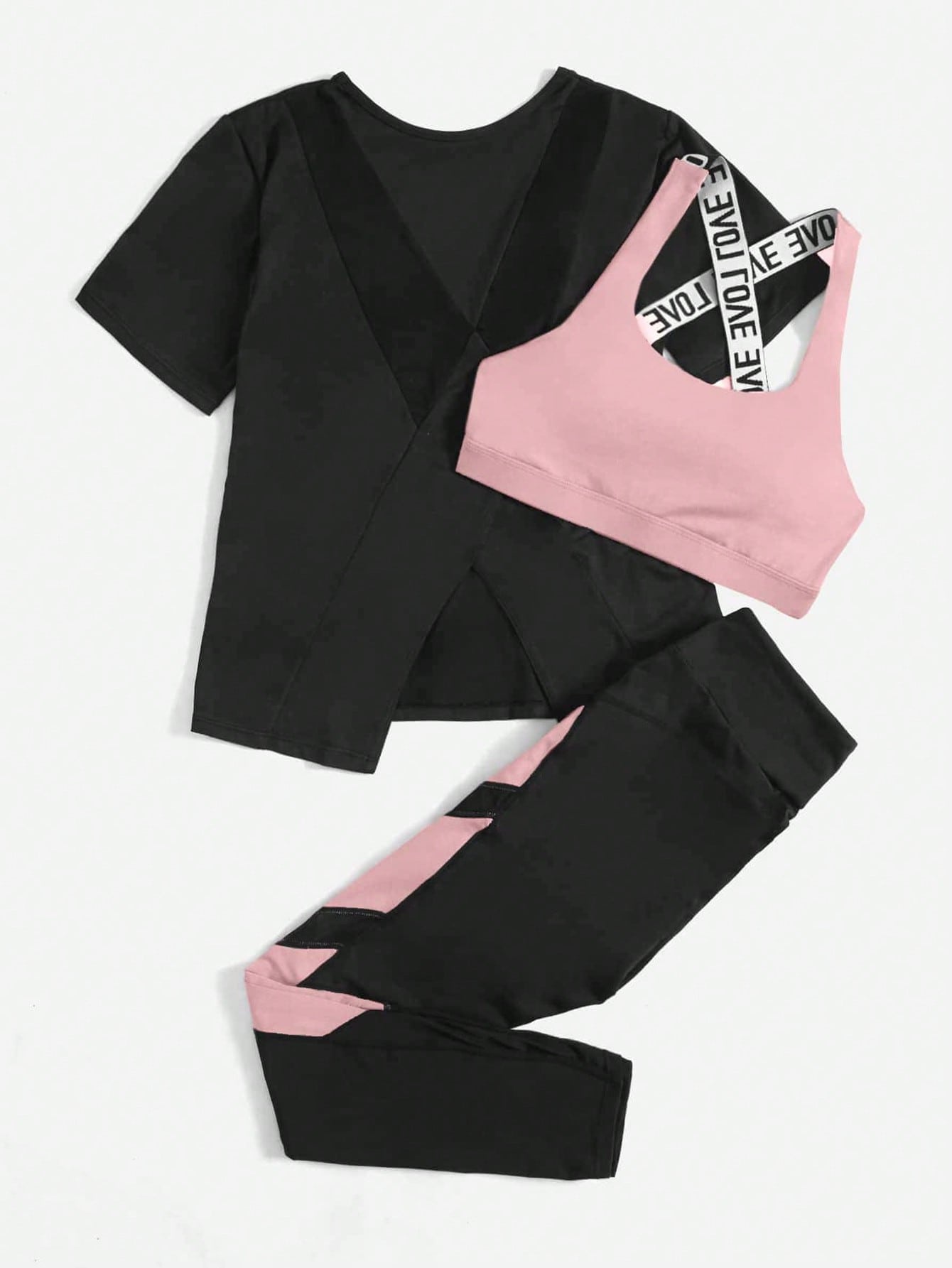 Sport Easify 3pcs/set Women's Letter Print Sports Suit