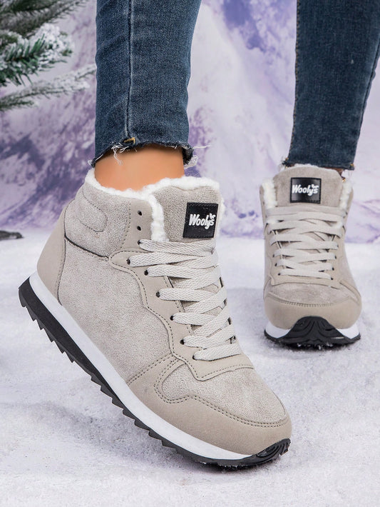 Women's Thermal Lined Warm Snow Boots, Wear-Resistant, Non-Slip, Suitable For Outdoor Activities, Unisex