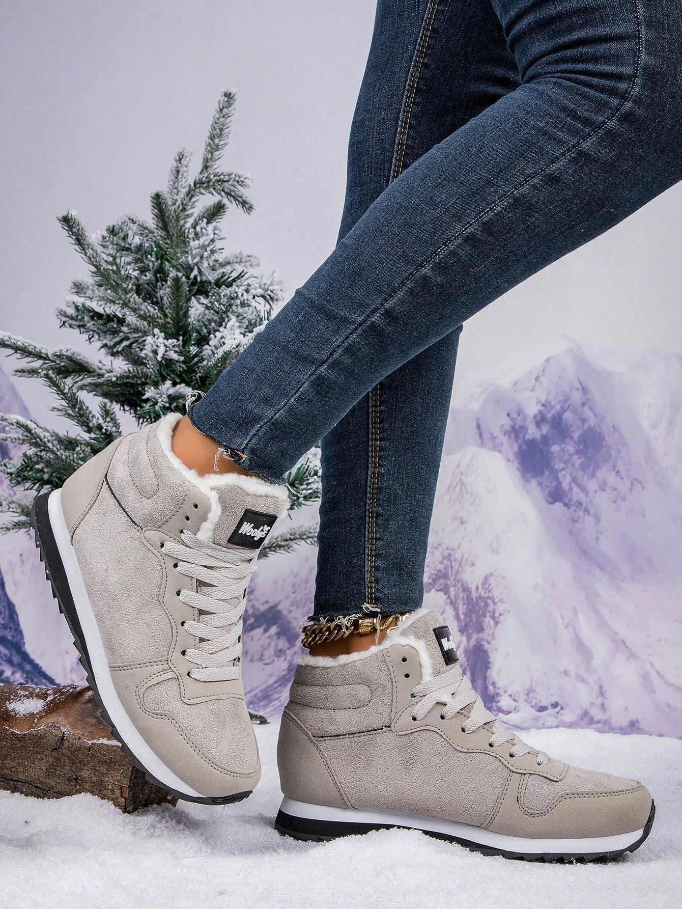 Women's Thermal Lined Warm Snow Boots, Wear-Resistant, Non-Slip, Suitable For Outdoor Activities, Unisex