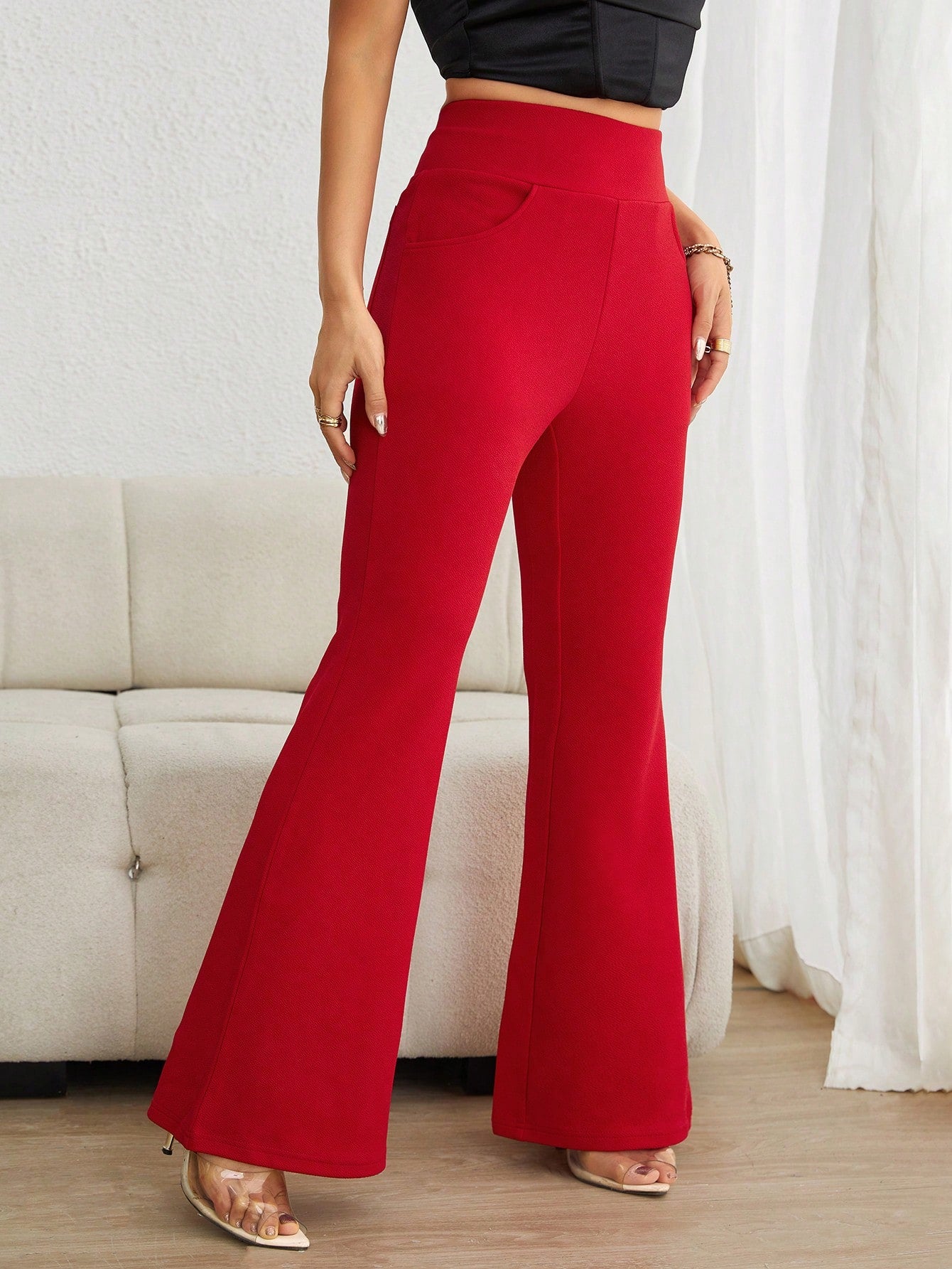 Essnce High Waist Flare Leg Pants