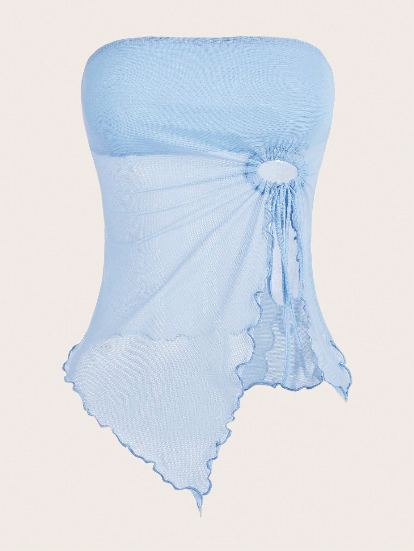 ICON Drawstring Side Asymmetrical Hem Tube Asymmetrical Top