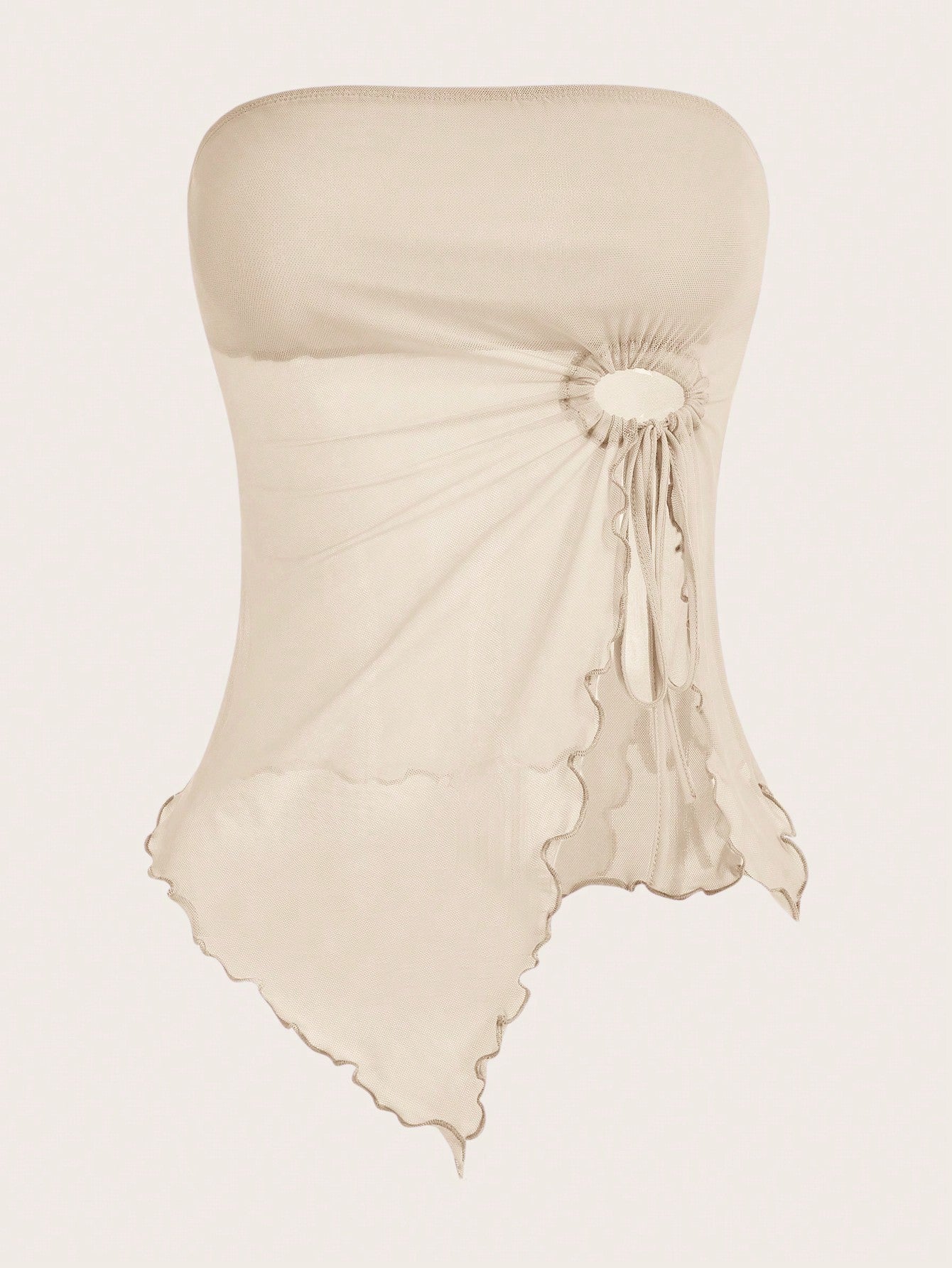 ICON Drawstring Side Asymmetrical Hem Tube Asymmetrical Top