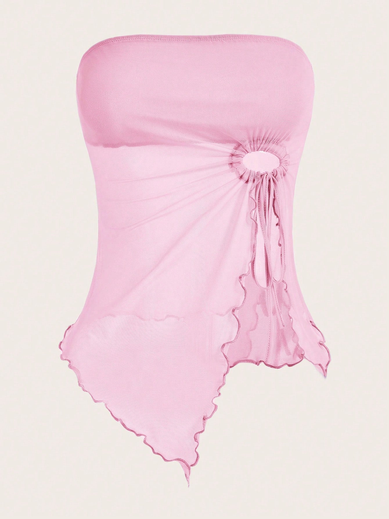 ICON Drawstring Side Asymmetrical Hem Tube Asymmetrical Top