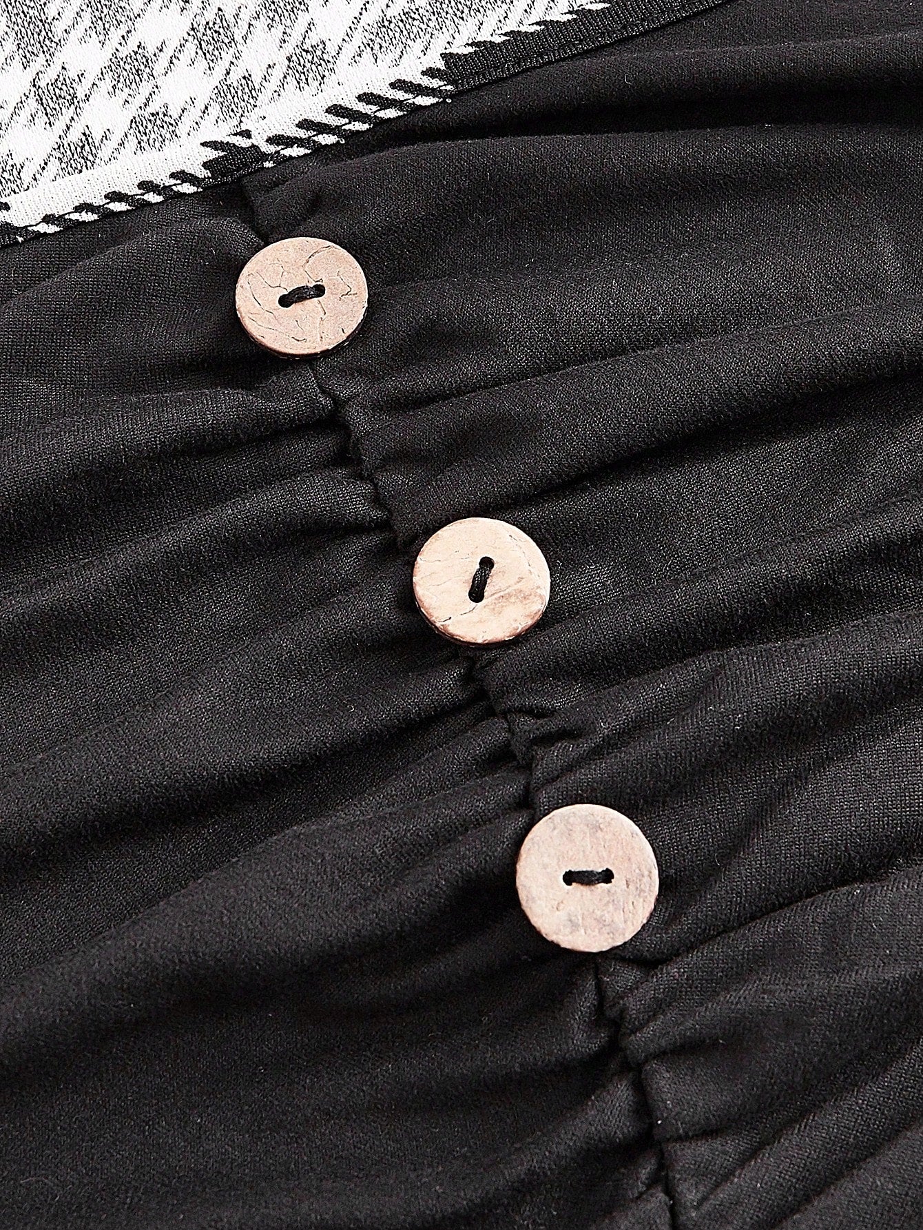 Unity Plaid Print Button Front PU Leather Buckle Strap Detail Dress