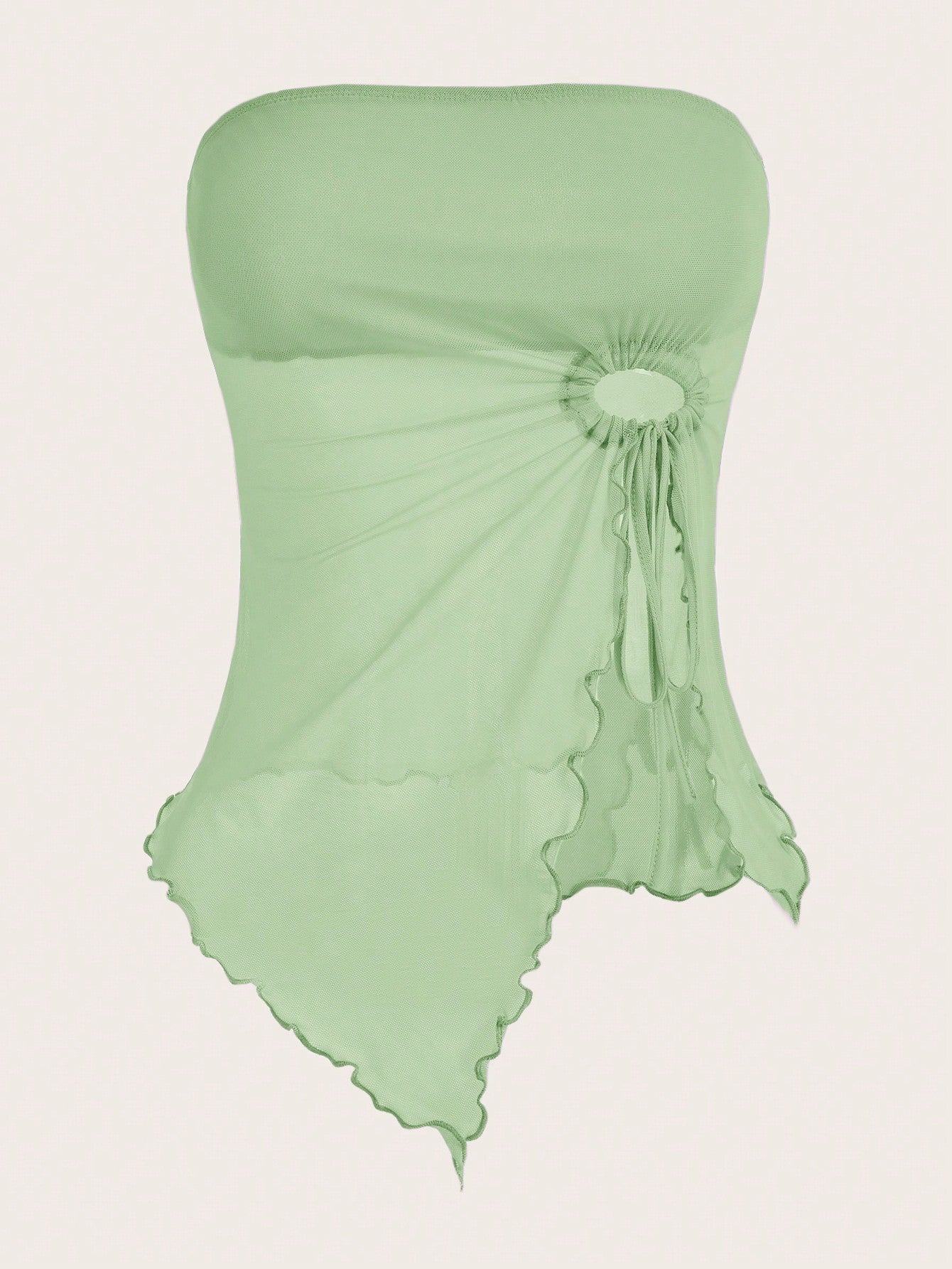 ICON Drawstring Side Asymmetrical Hem Tube Asymmetrical Top