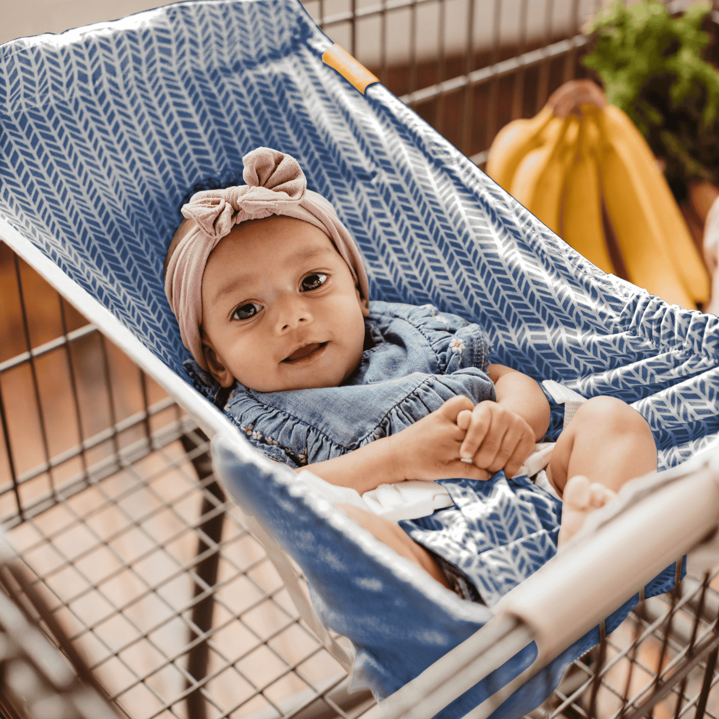 Baby Shopping Cart Hammock | Blue Little Arrow Design
