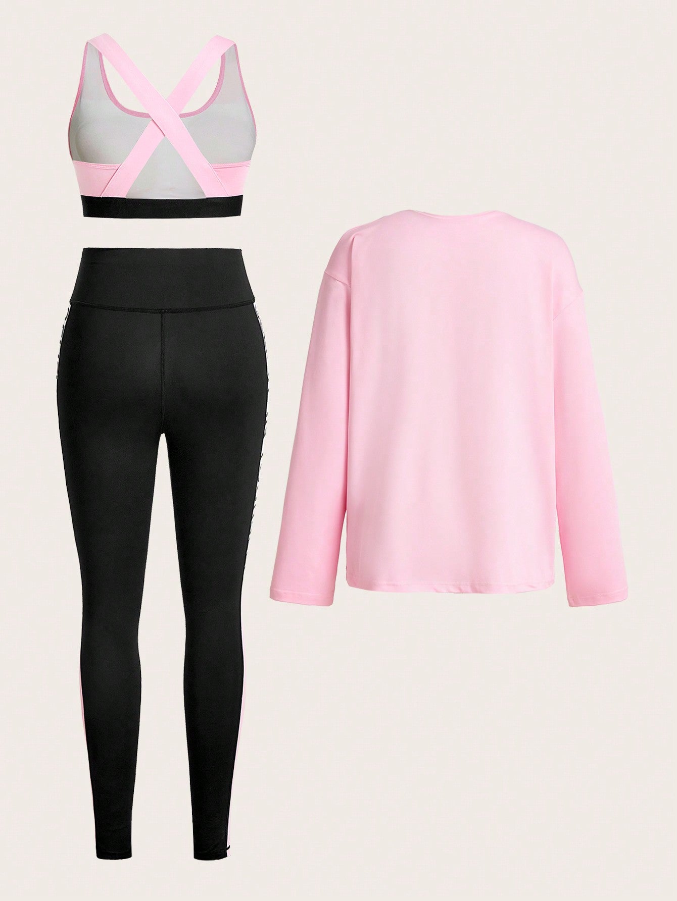 Sport Easify 3pcs/set Women's Letter Print Sports Suit