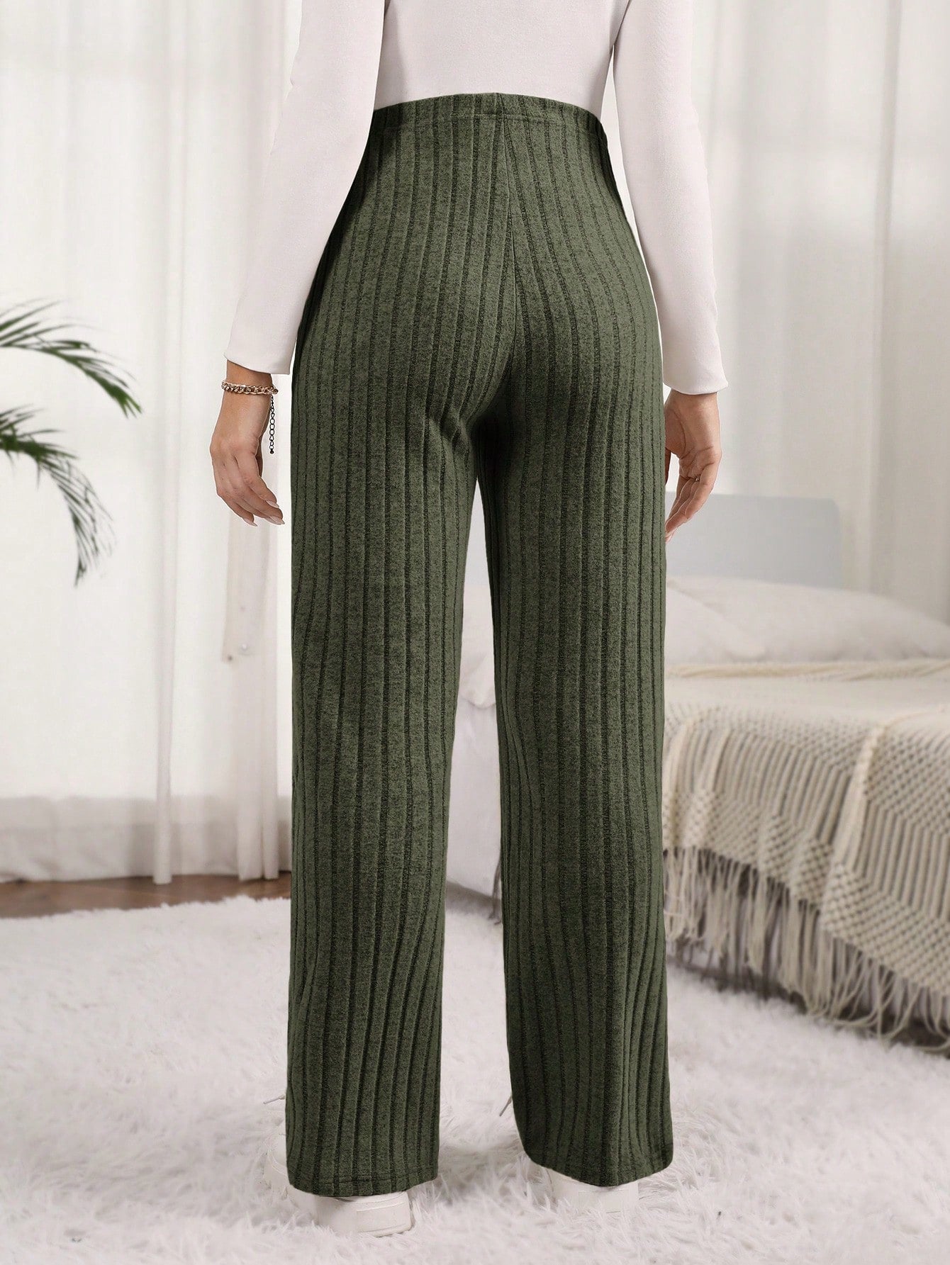 Maternity High Waisted Ribbed Pants