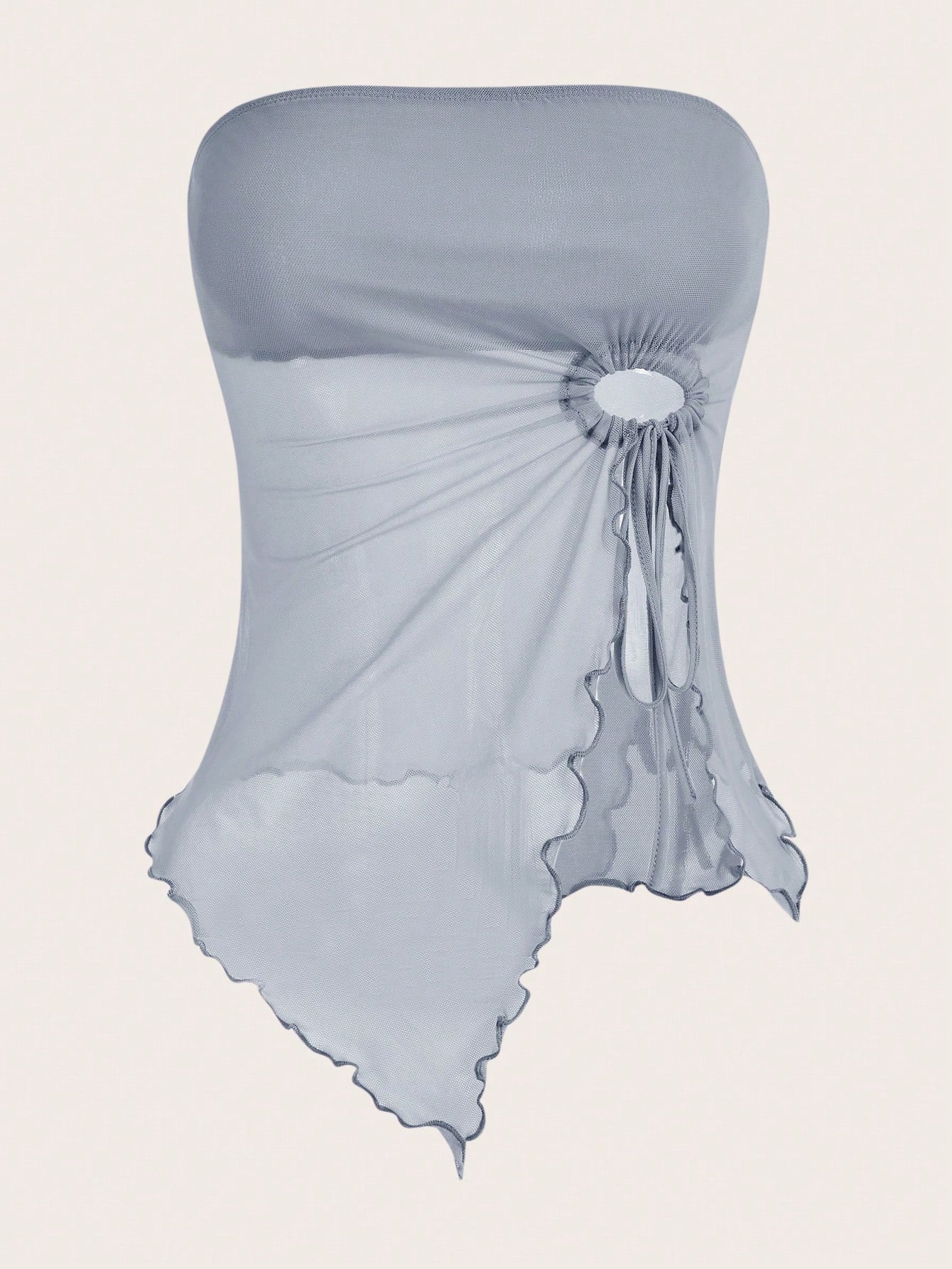 ICON Drawstring Side Asymmetrical Hem Tube Asymmetrical Top