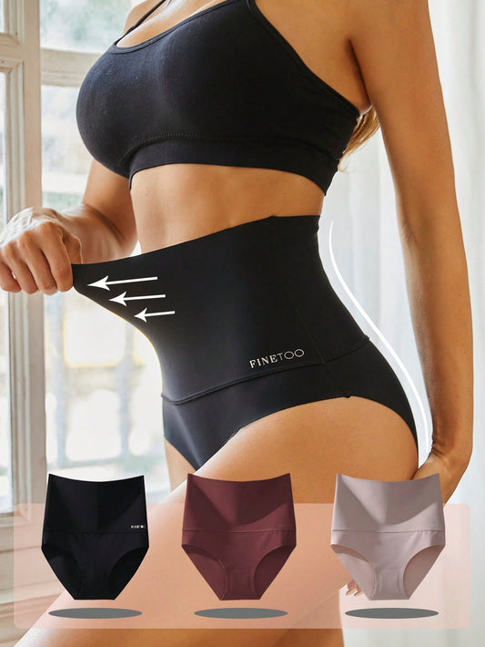 3pcs/Set Women's High Waist Seamless Tummy Control Panties